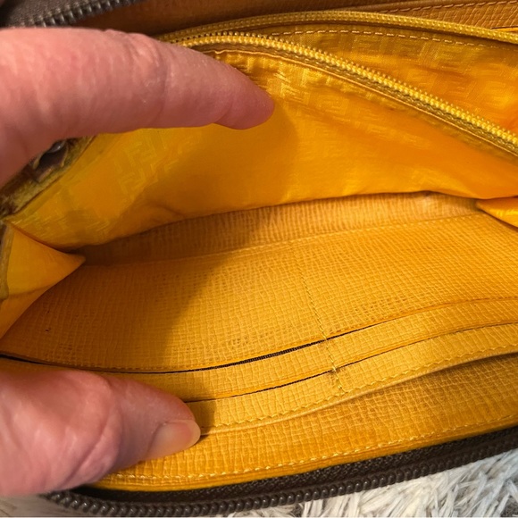 FENDI Tobacco Zucca Coated Canvas Zip Around Wallet - Picture 8 of 12